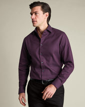 Non Iron Stretch Texture Shirt Dark Red