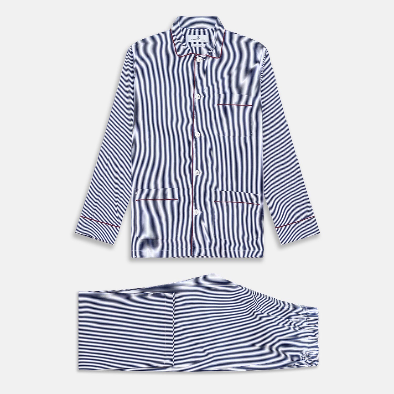 White Stripe Cotton Modern Pyjama Set