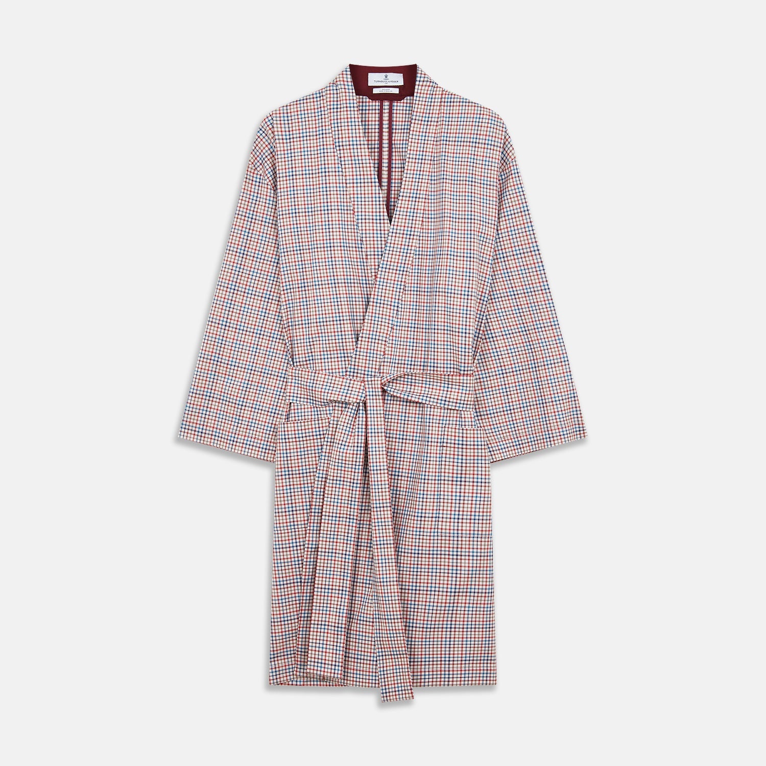 Multi Check Cotton Kimono Gown