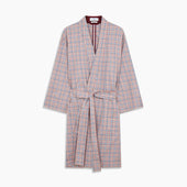 Multi Check Cotton Kimono Gown
