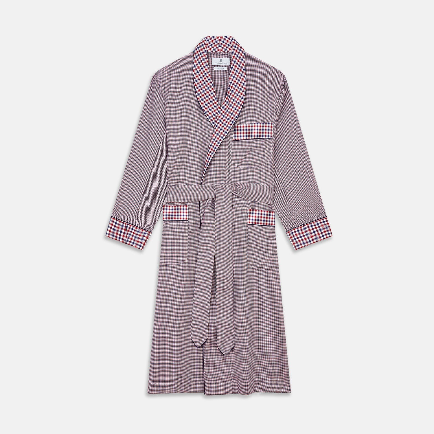 Multi Check Contrast Cotton Gown