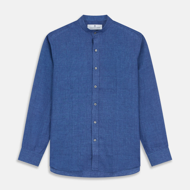 Navy Linen Weekend Fit Blake Shirt