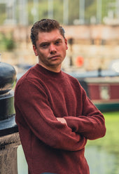 SE16 MERINO FISHERMAN UNISEX JUMPER BURGUNDY