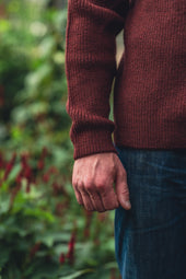 SE16 MERINO FISHERMAN UNISEX JUMPER BURGUNDY