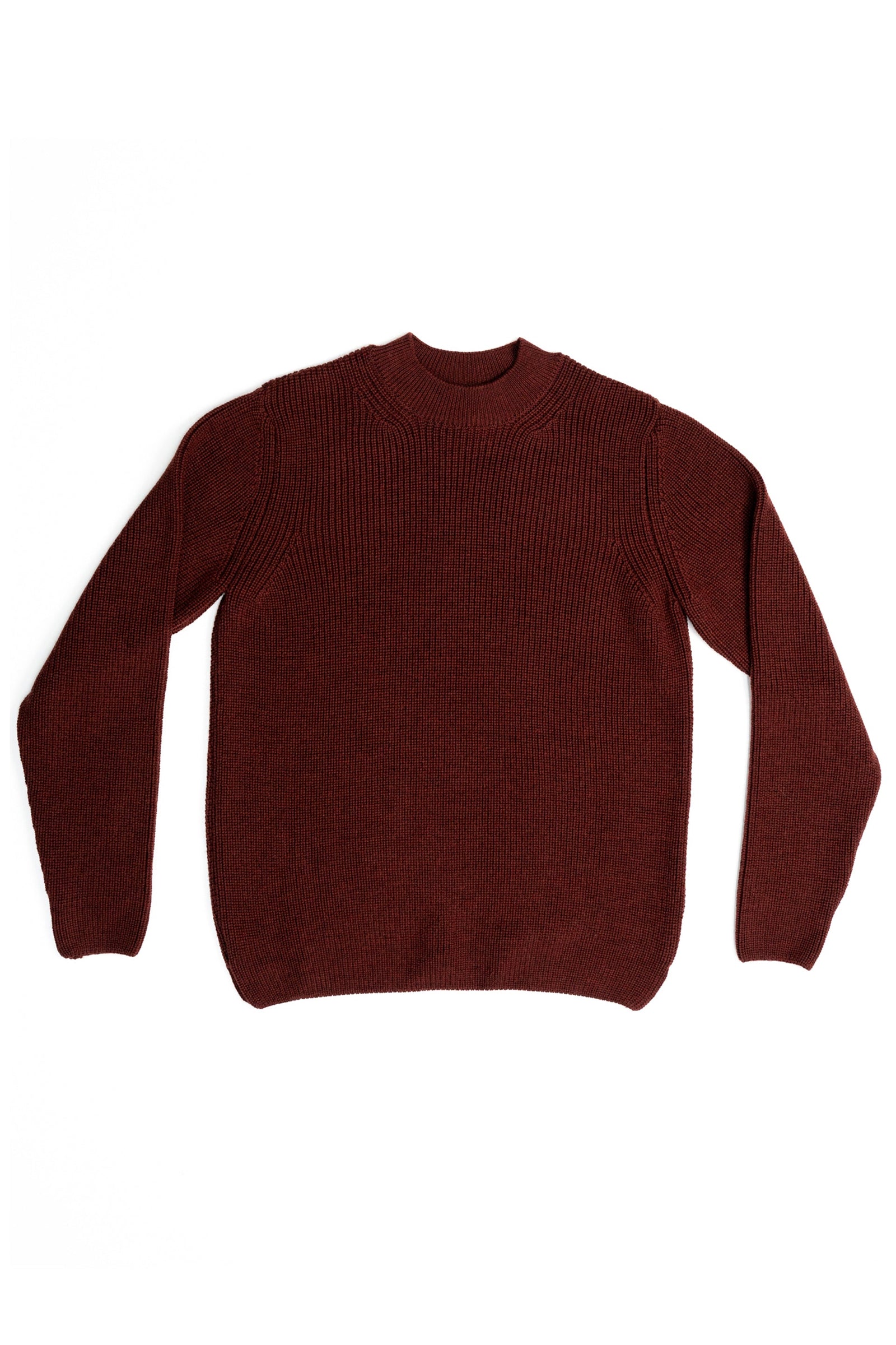 SE16 MERINO FISHERMAN UNISEX JUMPER BURGUNDY