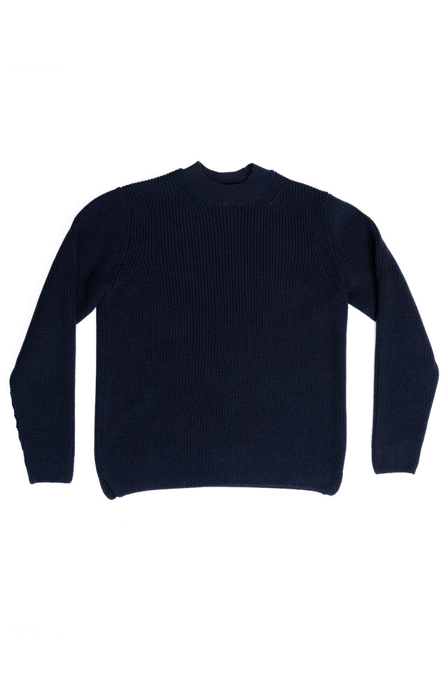 SE16 MERINO FISHERMAN UNISEX JUMPER NAVY