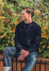SE16 MERINO FISHERMAN UNISEX JUMPER NAVY