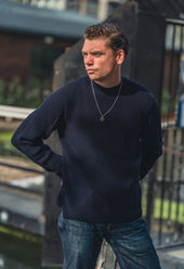 SE16 MERINO FISHERMAN UNISEX JUMPER NAVY