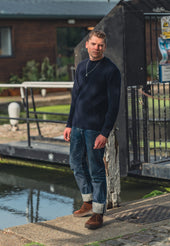 SE16 MERINO FISHERMAN UNISEX JUMPER NAVY