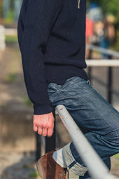 SE16 MERINO FISHERMAN UNISEX JUMPER NAVY