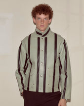 Seafoam Stripe Welding Jacket - Seafoam/Black