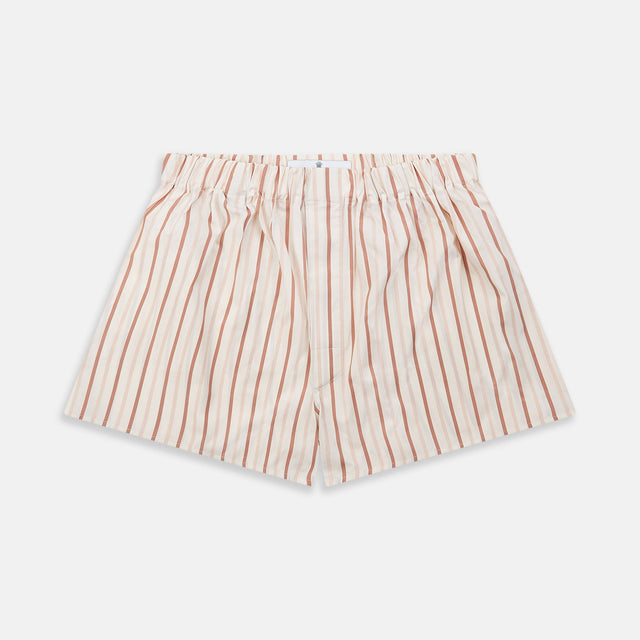 Burgundy Multi Striped Cotton Godfrey Boxer Shorts