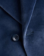 Double Breasted Italian Velvet Jacket Blue