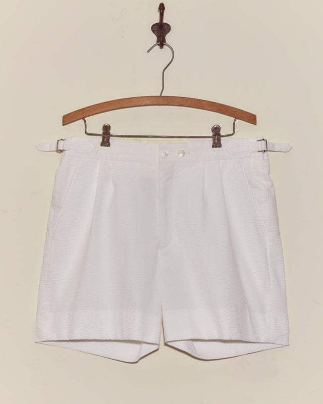 Seersucker Double-Button Shorts