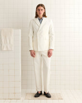 Seersucker Double-Breasted Suit Jacket