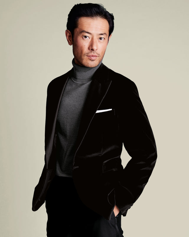 Italian Velvet Jacket - Black