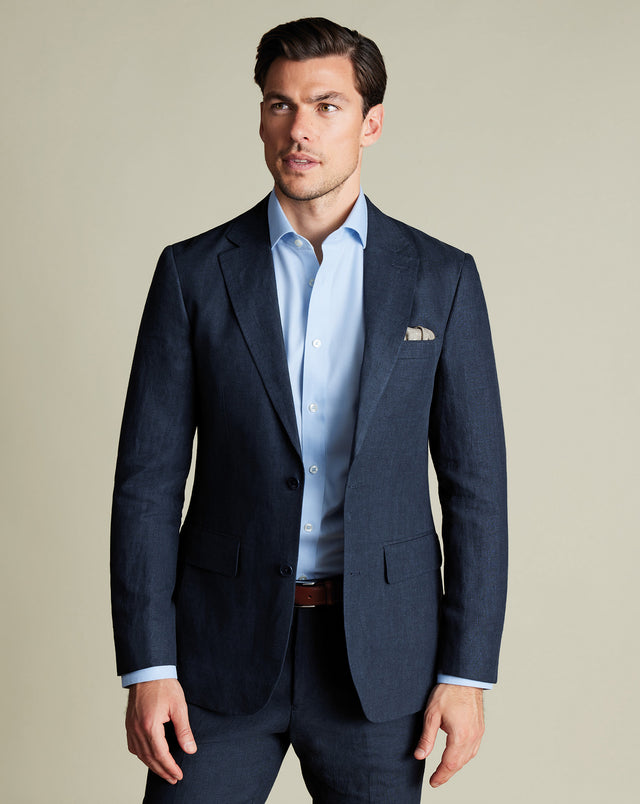 Pure Linen Jacket - Dark Navy