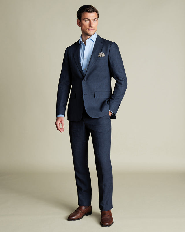 Pure Linen Suit - Dark Navy