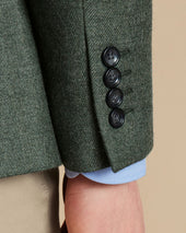 Wool Texture Twill Jacket Green