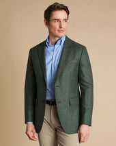 Wool Texture Twill Jacket Green