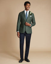 Wool Texture Twill Jacket Green