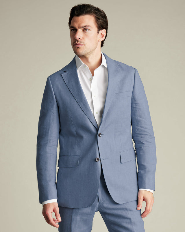 Veste en lin - Bleu charron