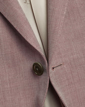Herringbone Wool Linen Silk Jacket Claret Pink