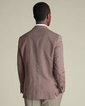Herringbone Wool Linen Silk Jacket Claret Pink