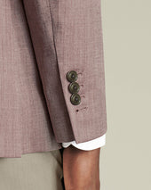 Herringbone Wool Linen Silk Jacket Claret Pink