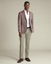 Herringbone Wool Linen Silk Jacket Claret Pink