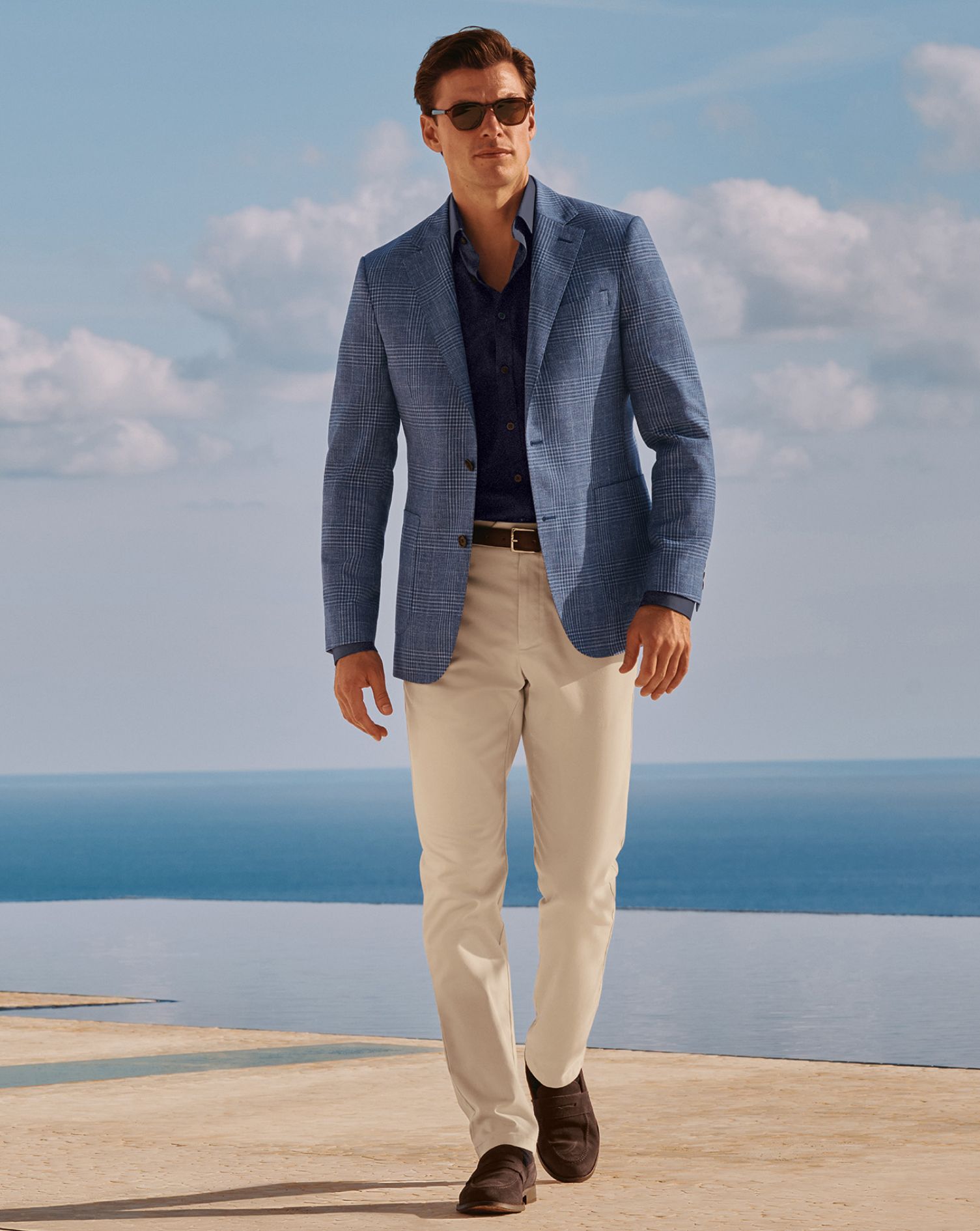 Wool Linen Silk Jacket Check