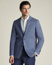 Wool Linen Silk Jacket Check