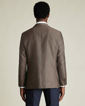 Herringbone Wool Linen Silk Jacket