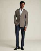 Herringbone Wool Linen Silk Jacket