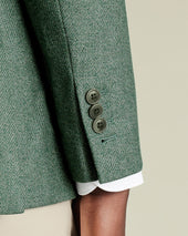 Wool Twill Silk Jacket Green