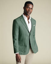 Wool Twill Silk Jacket Green