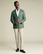 Wool Twill Silk Jacket Green