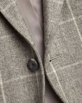 Wool Texture Twill Check Jacket Limestone