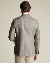 Wool Texture Twill Check Jacket Limestone