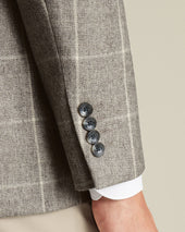 Wool Texture Twill Check Jacket Limestone