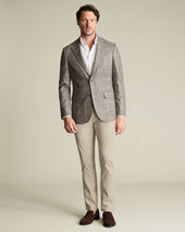 Wool Texture Twill Check Jacket Limestone