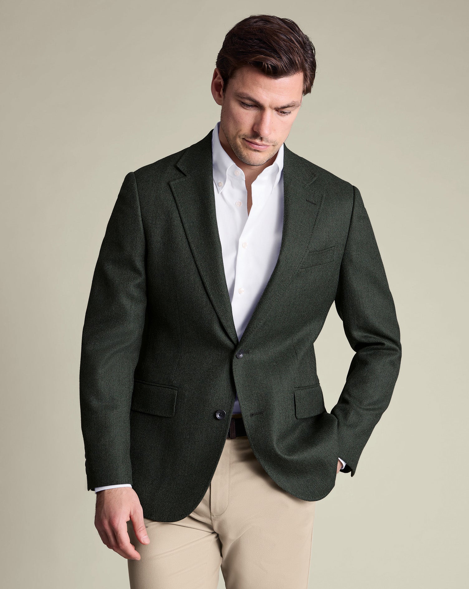 Wool Texture Jacket Green