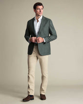 Lightweight Wool Texture Check Jacket Blue
