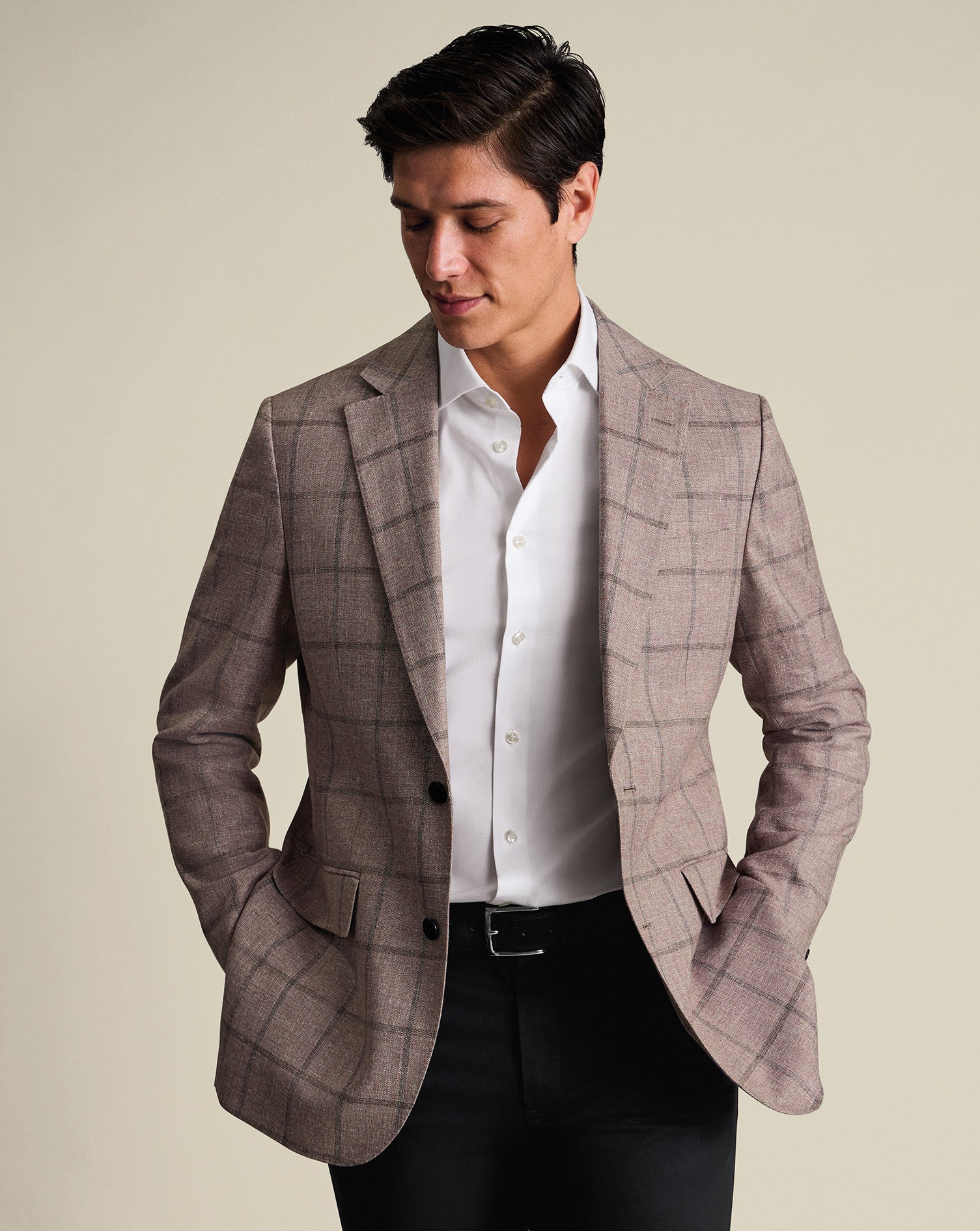 Lightweight Wool Texture Check Jacket