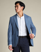 Wool Silk Jacket – Denim Blue