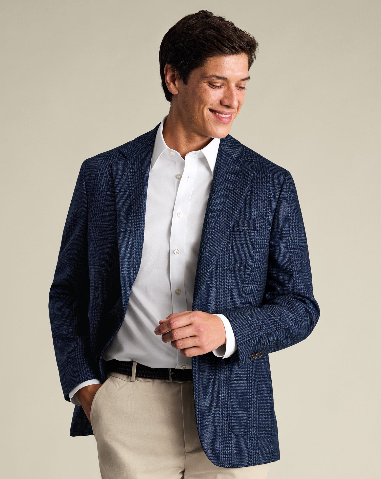 Wool Silk Check Jacket