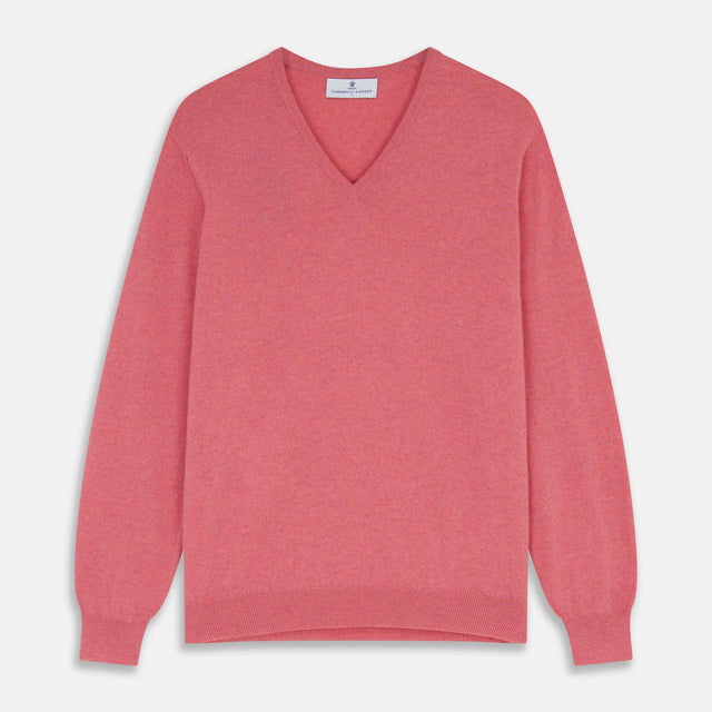 Pink Cashmere Paden V-Neck Jumper