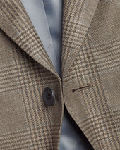Luxury Italian Check Jacket Mocha