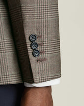 Luxury Italian Check Jacket Mocha