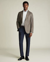 Luxury Italian Check Jacket Mocha